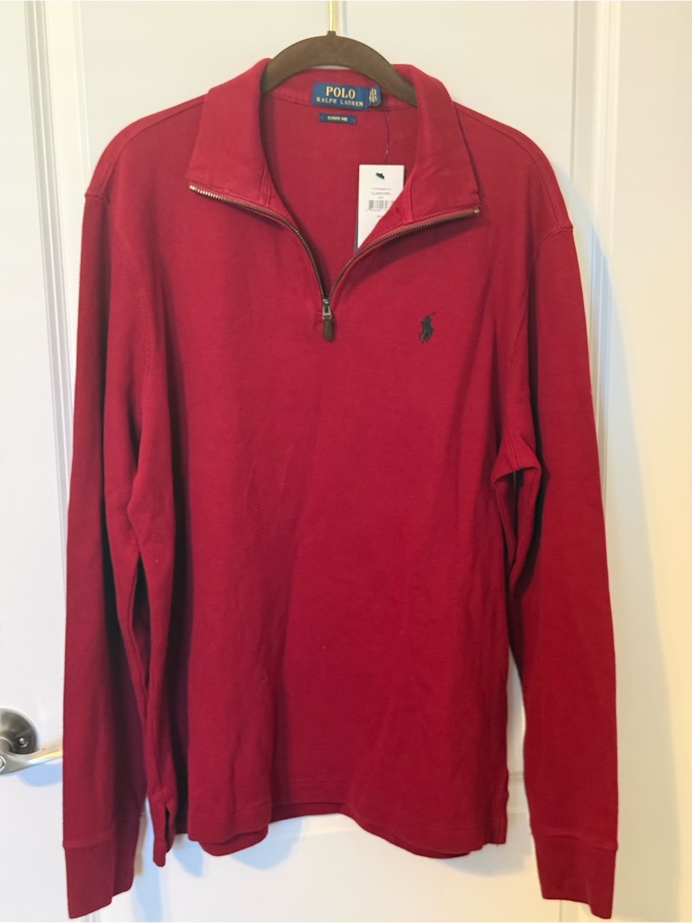 Polo Ralph Lauren Estate Rib Quarter Zip Pullover Red Men’s M NWT